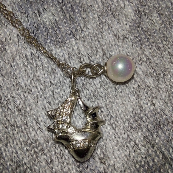 18" Seashell Necklacw with Pearl 925 - Picture 2 of 3